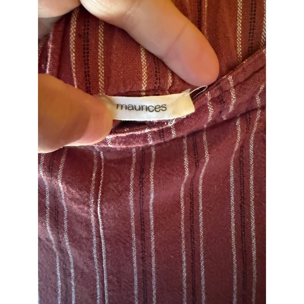 Maurice's Striped Sailor Pants‎ High Waist Button Accents Casual Size L